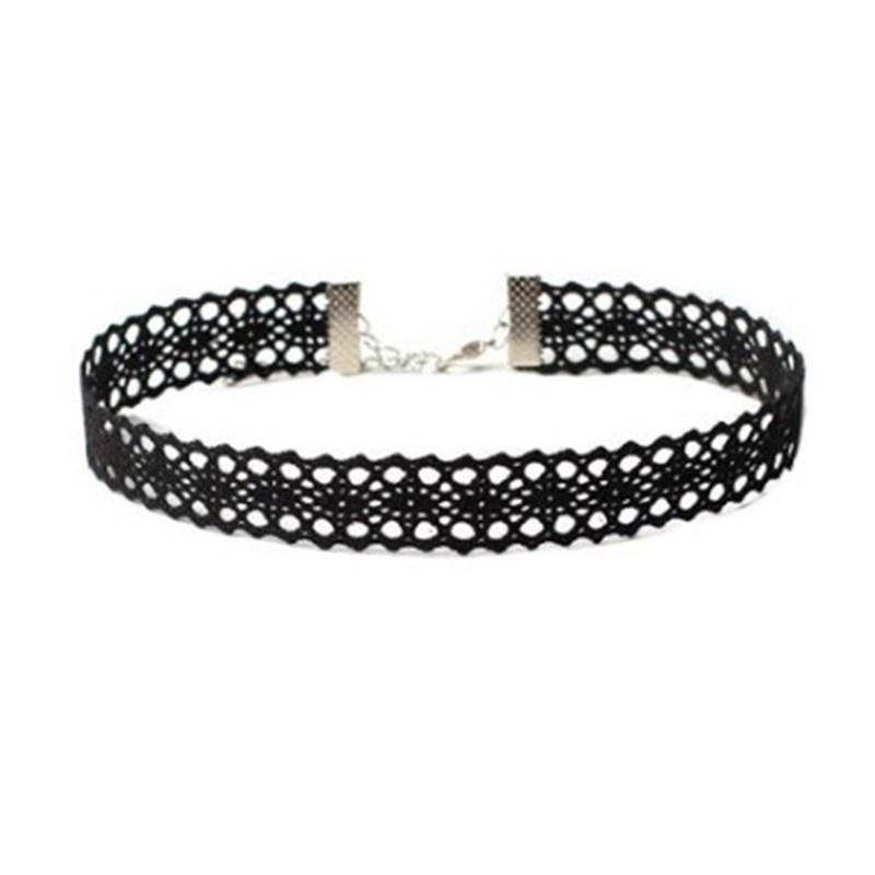 6pcs Women’s Black Lace Choker Necklace Set