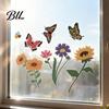 Stain-proof Window Cling 8 Sheets Spring Clings Butterfly Flower Hummingbird Decals to Prevent High-quality PVC Decal Bird Strikes Reusable