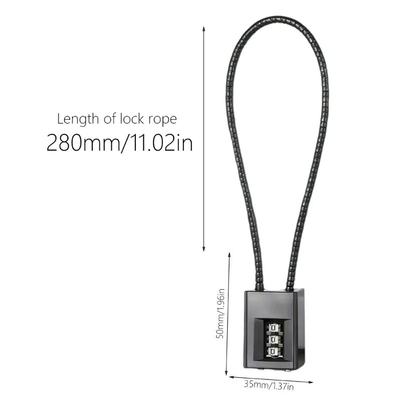 Cable Lock for Cycling Helmets Backpacks Luggage Security Combination Password Cable Padlock Motorcycle Helmets Lock