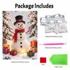 Frameless Pearl Bead Art Kit Festive Snowman DIY Shiny Canvas Painting Creative Gift for Craft Lovers Home Wall Decor
