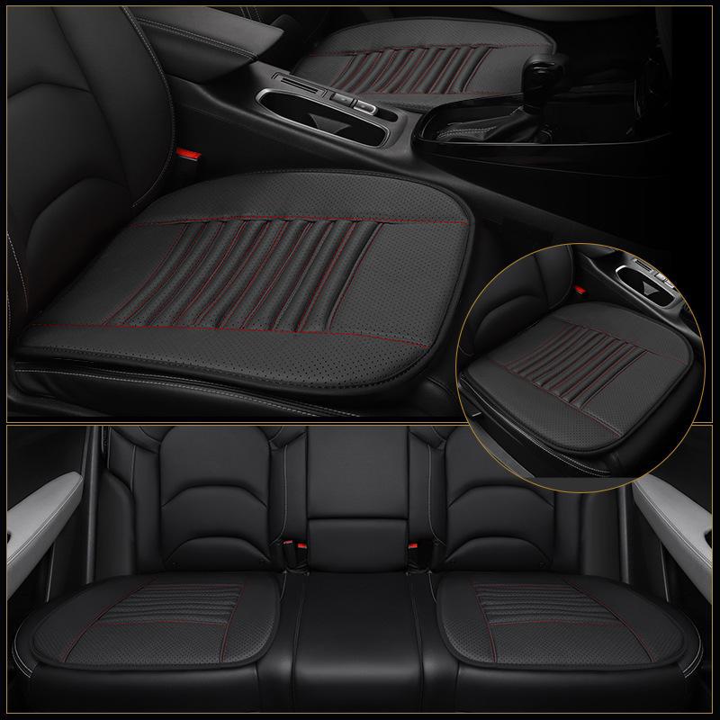 Universal Single Piece Cowhide Car Leather Seat Cushion - Non-slip Breathable Heightening Design for All Seasons