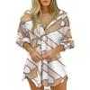 Beach Elegant Punk New Arrival Fashion Fall Long Sleeves Smocking V-neck Buttons Stripes Shirt Women