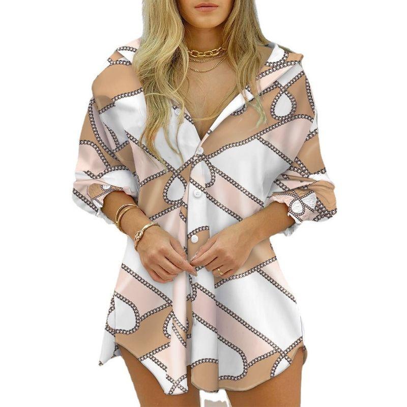 Beach Elegant Punk New Arrival Fashion Fall Long Sleeves Smocking V-neck Buttons Stripes Shirt Women
