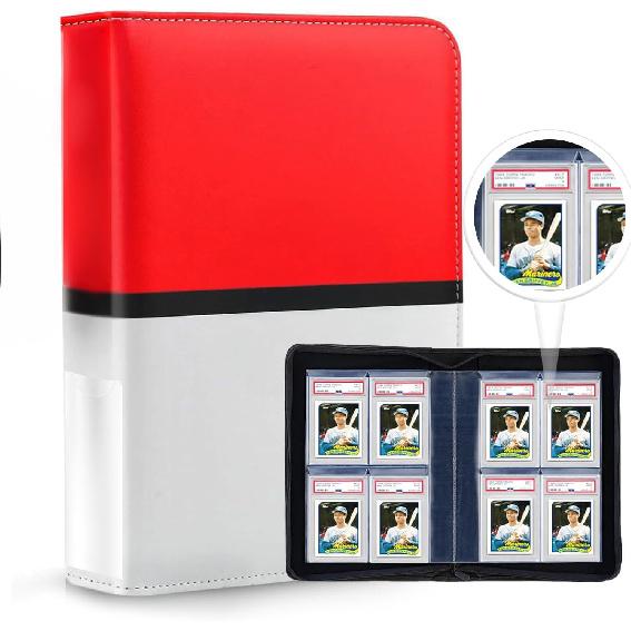 Graded Card Binder for PSA Cards,4 Pocket Slab Binder,Holds 40 PSA Slab Binder,Durable Storage for Trading Cards,Sports Cards,and Collectibles Graded