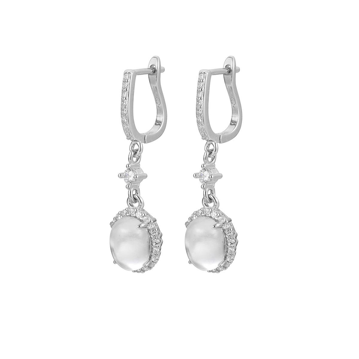 

Серьги из стерлингового серебра 925 пробы с инкрустацией из кварцита и нефрита с яйцевидной поверхностью, заушники, женские серьги премиум-класса, серьги. 925 Silver