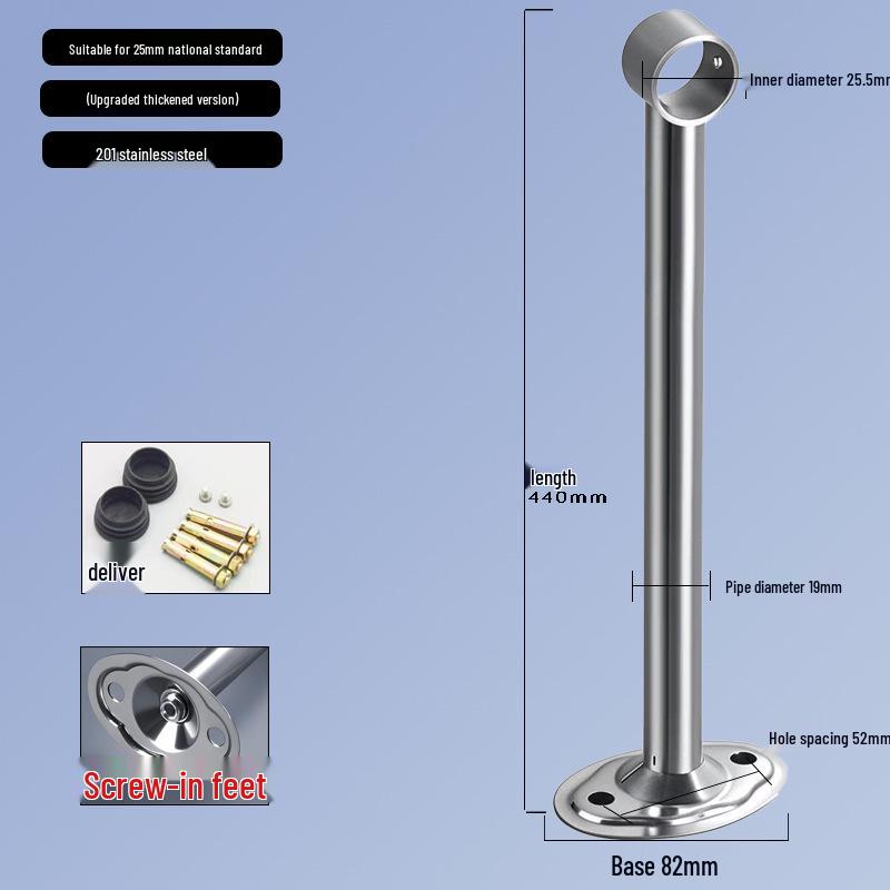 Stainless Steel Ceiling-Mounted Clothes Drying Rod with Flange Base