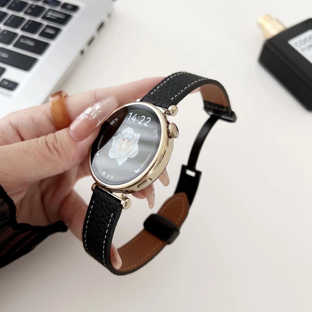 18mm Magnetic Leather Strap for Huawei Watch GT6 GT5/4 41mm Slim Soft Band for Huawei GT5 Pro 42mm Wristband Lady Thin Bracelet