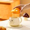 Adorable Cartoon Mushroom Large Capacity Ceramic Mug with Lid - Perfect Girls' Birthday Gift or Souvenir Coffee Cup