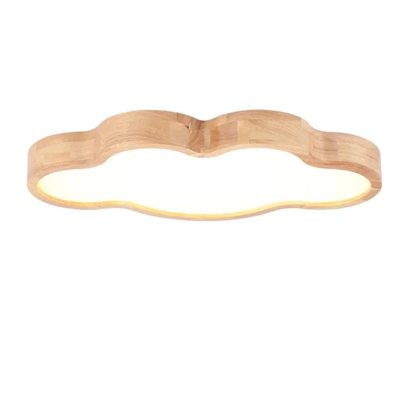 

Скандинавский бревенчатый японский потолочный светильник для детской комнаты, тонкая деревянная потолочная лампа «Облако» Cold White&63X36X7CM