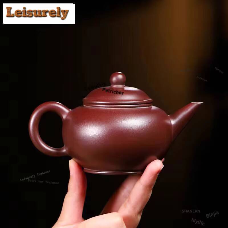 111ml Handmade Yixing Purple Clay Teapots Horizontal Pot Raw Ore Aubergine Mud Kettle Zisha Tea Set Drinkware Supplies Ornaments