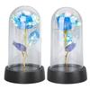 Blue Flower Night Light Romantic Ambient Bedside Sleeping Glass  Flower Lamp for Bedroom Desktop