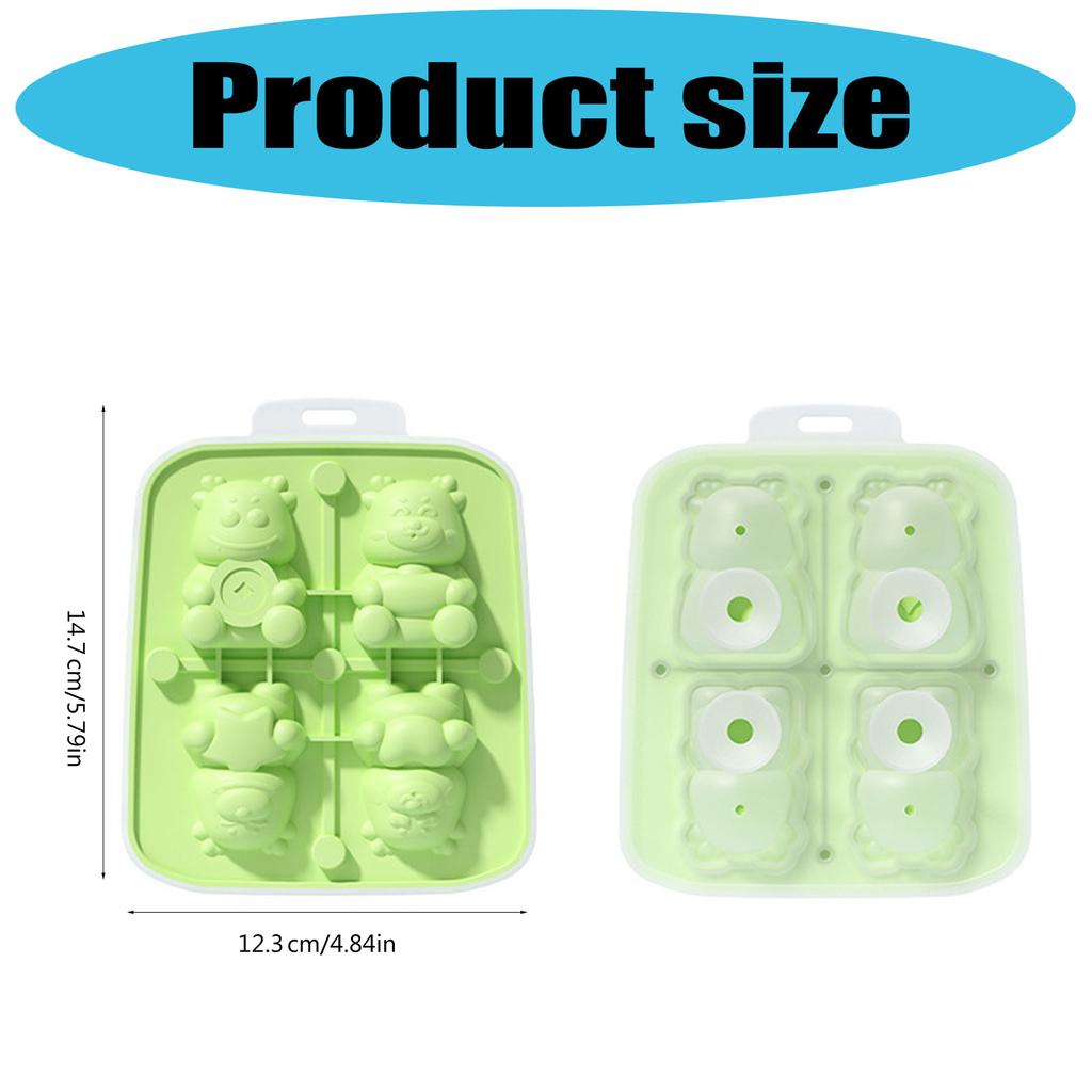 Easy Release Ice Cube Mold Little Dragon Shape Ice Cube Tray Flexible Silicone Ice Maker for Cocktails Teas Coffee