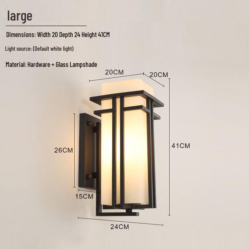 New Chinese Style LED Outdoor Wall Lamp with Motion Sensor for Garden, Balcony, and Corridor