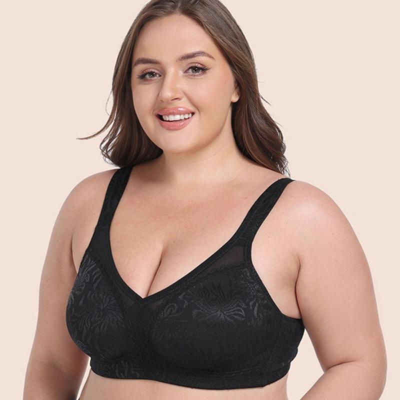 Evropská a americká vyšívaná plná podprsenka plus size ultratenká bez kostic spodní prádlo