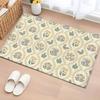 Vintage Botanical Door Mat Pink Flower Pattern Entrance Rug Retro Plant Arch Indoor Welcome Mat Soft Non-Slip Home Hallway Decor