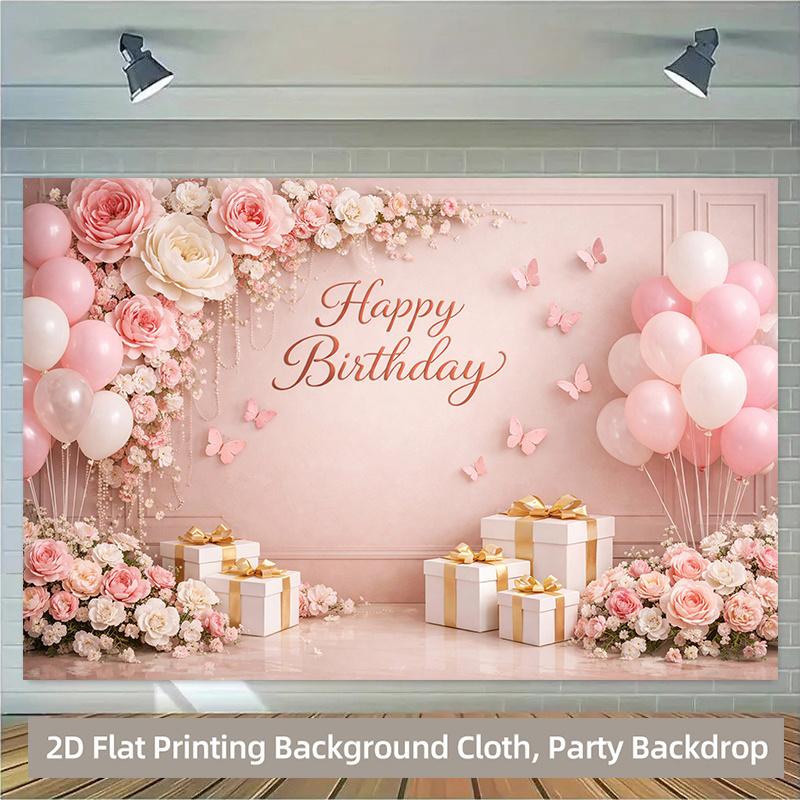 1 Piece of 2D Background Fabric, Polyester Background Fabric for Birthday Celebration Event, Party Banner
