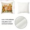 Sunflower & Ginger Cat Throw Pillow Covers Pattern Cushion Cover Suitable For Sofa Bedroom Car Pillow Cover