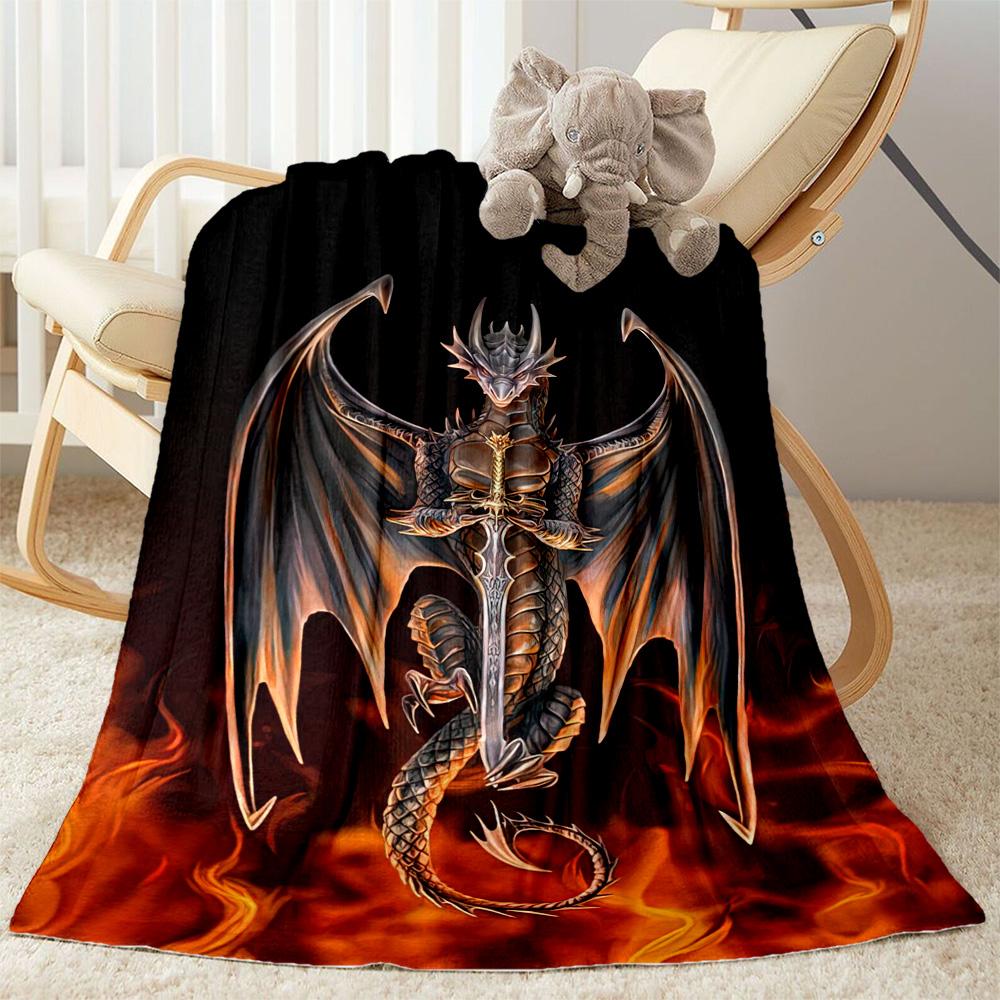 Gothic Style Blanket Warmthful Decor Perfect for Seaside Office Chair Livingroom Four Seasons Multipurpose Playful Design