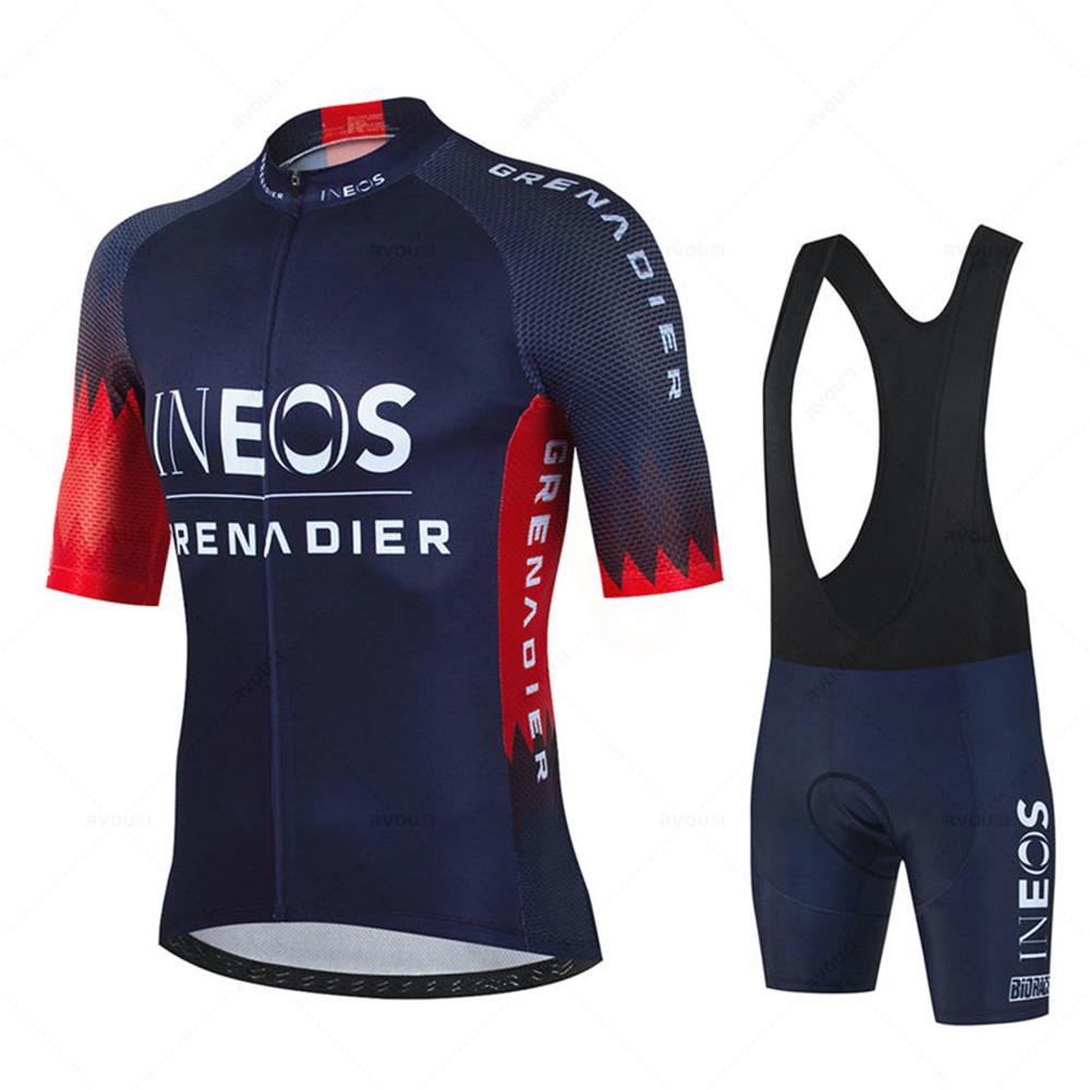 2026 Summer Men Short Sleeve Cycling Jersey SetBicicleta Clothing MTB Maillot Ropa Ciclismo Sportswear Blue Bicycle Suit