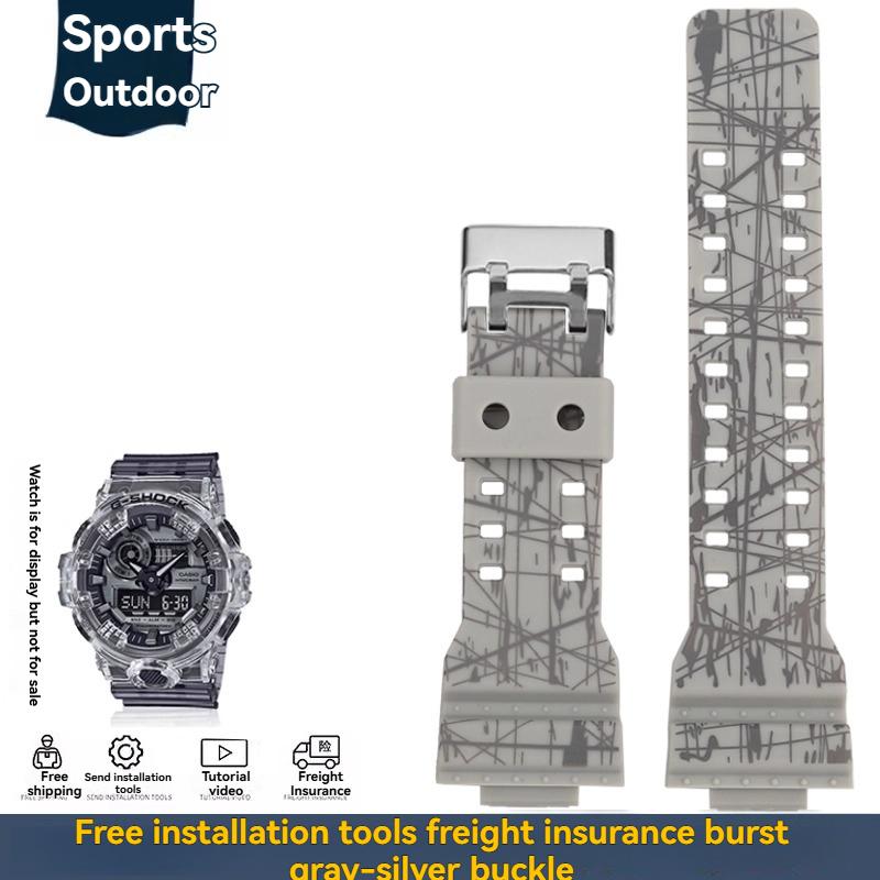 

Для Casio G-shock Черно-золотой GA-110 GA-100 GA-120 Ga140 ga700 400 Резиновый силиконовый спортивный ремешок для часов Мужской резиновый ремешок для часов 16 мм 16mm
