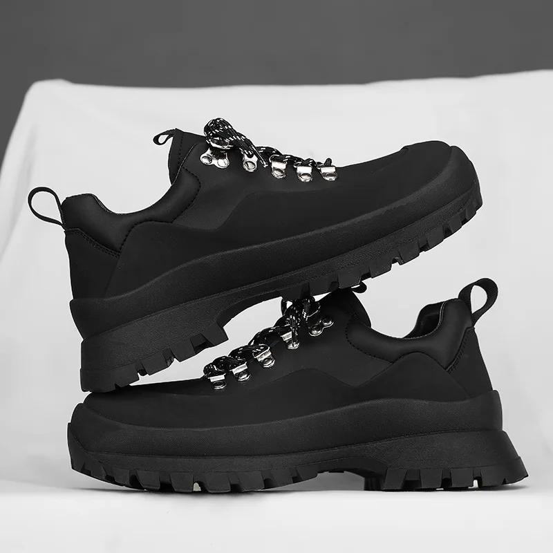 Mountaineering Men's Shoes Outdoor Hiking Shoes Mountain Vintage Cargo Thick Sole Increase Sports Casual Fashion Shoes