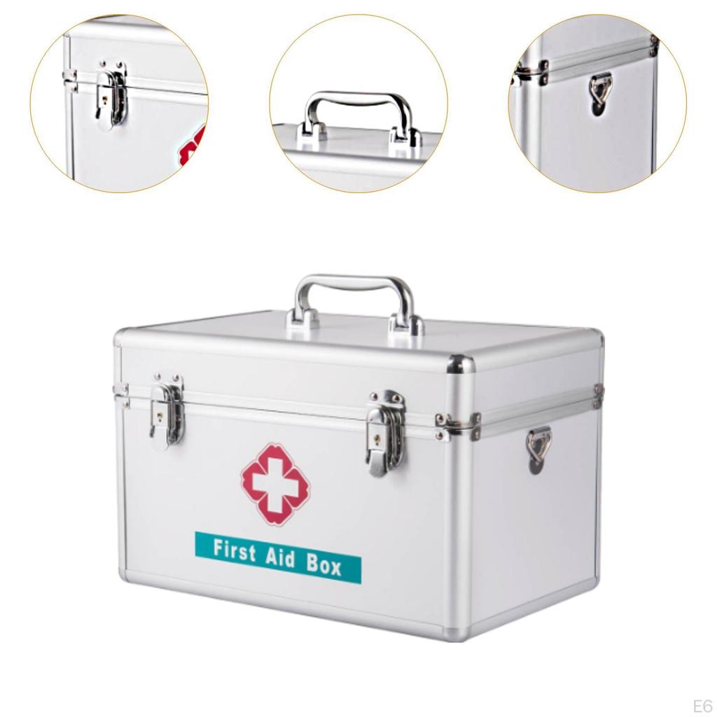 Family First Aid Box Portable Storage Case for Car Travel Outdoor Activities 25x15.8x15.6cm