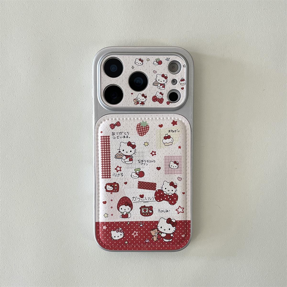 

Cartoon Strawberry Cat iPhone 15/14 & 16/15 ProMax Case, Anti-Fall Protection iPhone 15