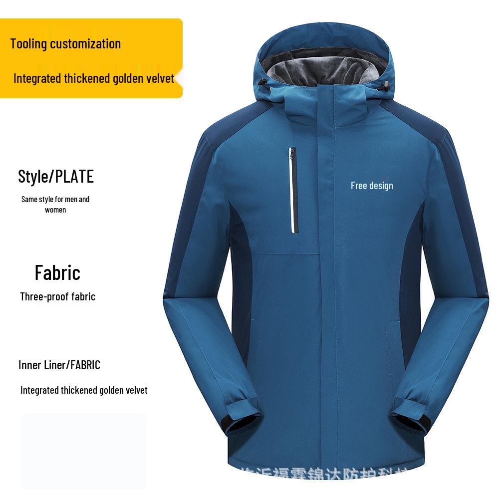 Customizable Windproof & Waterproof Fleece-Lined Winter Jacket for Outdoor Activities XXXXL