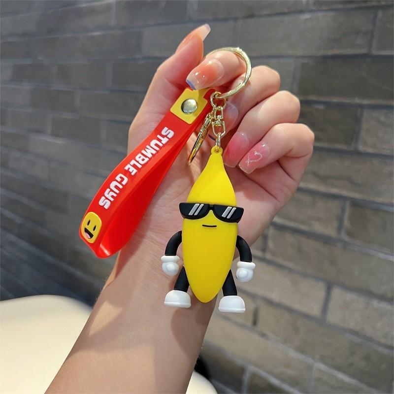 

Adorable Cartoon Stumble Guy Keychain Cute Rubber Bag Charm Key Accessory Banana Man