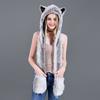 Cartoon Plush Hat Scarf Glove Set - Cute Faux Fur Cap