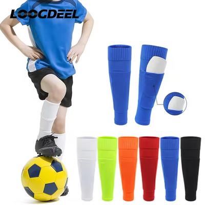 Loogdeel 1 Pair Adults Teens Kids Compression Calf Sleeve Soccer Leg Shinguards Support Protective Gear Warmers Sock Leg