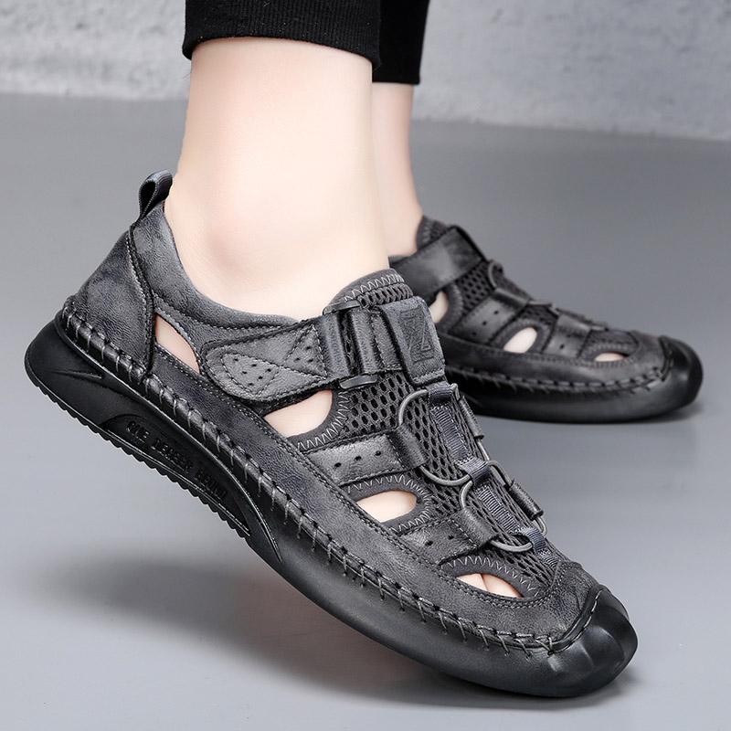 Fashion Summer Men's Sandals Comfortable and Breathable Style Leisure Outdoor Street Walking Daily Travel Genuine Leather Office Shoes