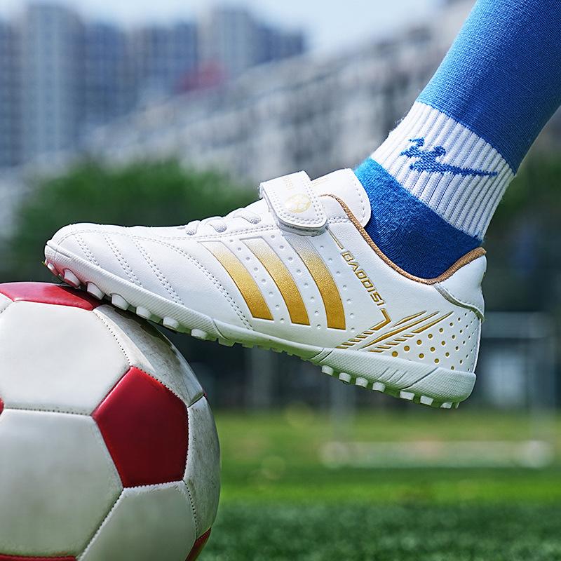 Ghete de fotbal pentru copii, băieți și fete, elevi de școală primară și gimnazială, cu velcro, cuie rupte cu talpă joasă, anti-ski