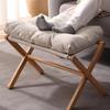 Solid Wood Velvet Footstool Soft Velvet Sofa Ottoman Multifunctional Soft Footrest  Household