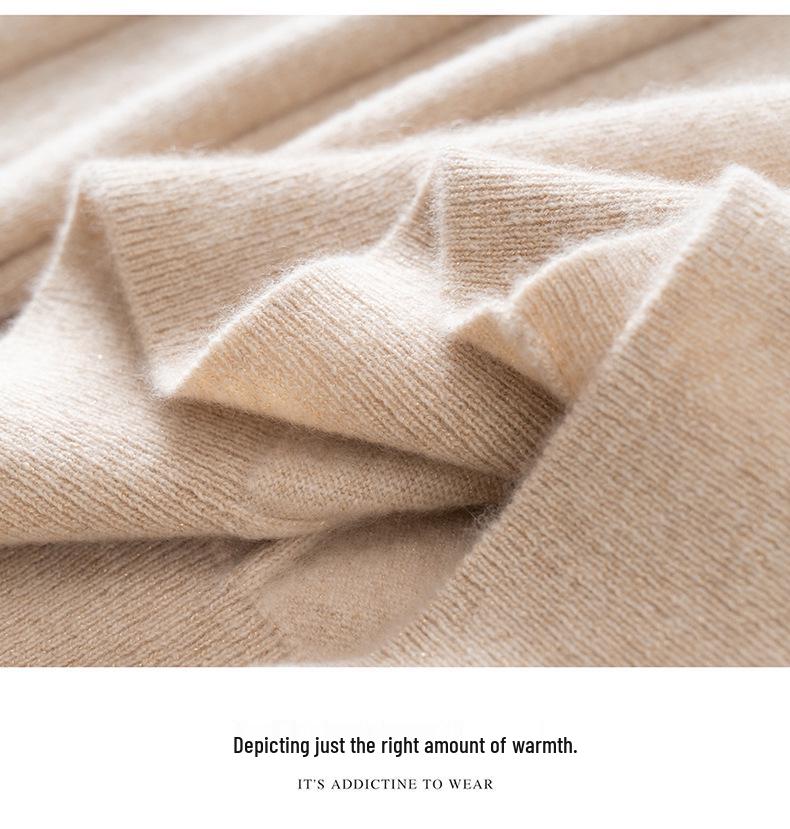 Elegant & Chic: Women's 25% Cashmere Button-Up Knit Sweater - Versatile Round Neck Base Layer