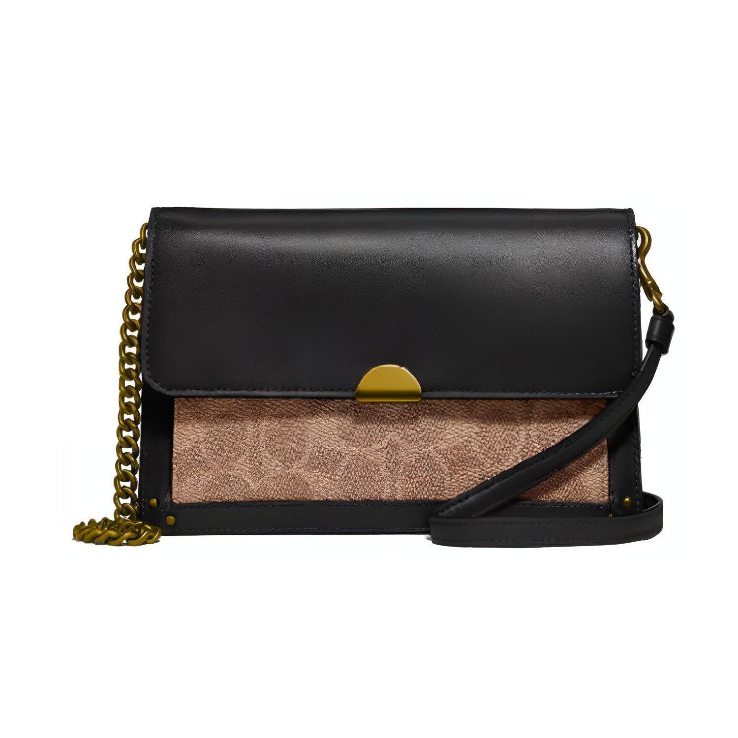 

Coach Dreamer Leather Canvas Chain Bag Crossbody Shoulder Bag Women bags Black Brown 87898-B4OOH Basic Set (Bag+Dust Bag)