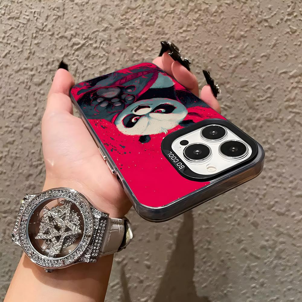 Kung Fu P-PandaES Phone Case Matte Colored Silver For Iphone 17 Air 16 15 14 Pro 13 12 Plus 11 7 8 Max Luxury Cover