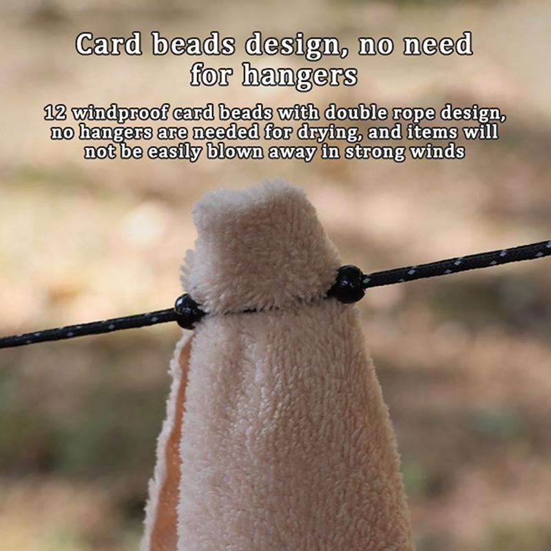 1pc Camping Stretch Clothesline With 12 Clips Windproof Travel Clothesline Elastic Laundry Clothes Line For Hotel Trip Cruise