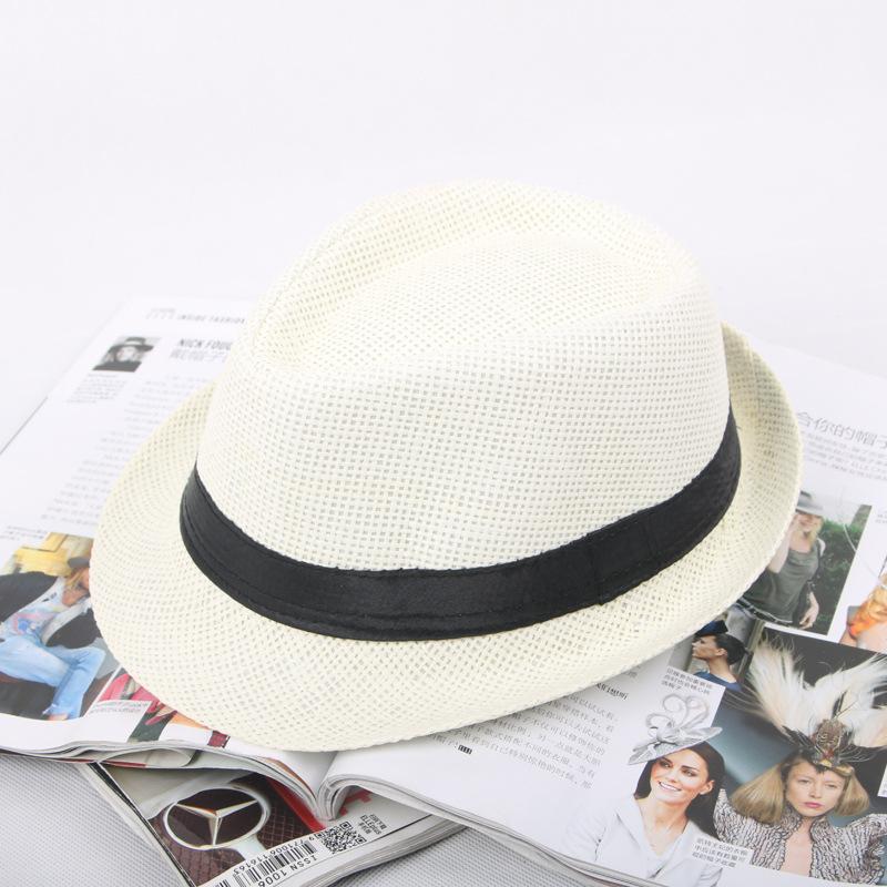 Parent-child Sun Hat Summer Sun Hat Men's Straw Sun Hat Children's British Top Hat Performance Jazz Hat