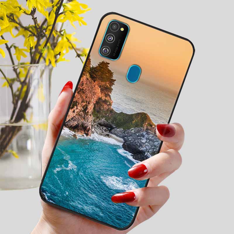 Funda para Samsung Galaxy M21 Funda Trasera de Silicona TPU Suave para Fundas de Teléfono Galaxy A21S M30S M31 M 21 M21S M31S Carcasas Negras Coques