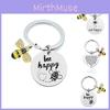 Elegant Stainless Steel Bee Happy Keychain Perfect Gift For Friends And Teachers