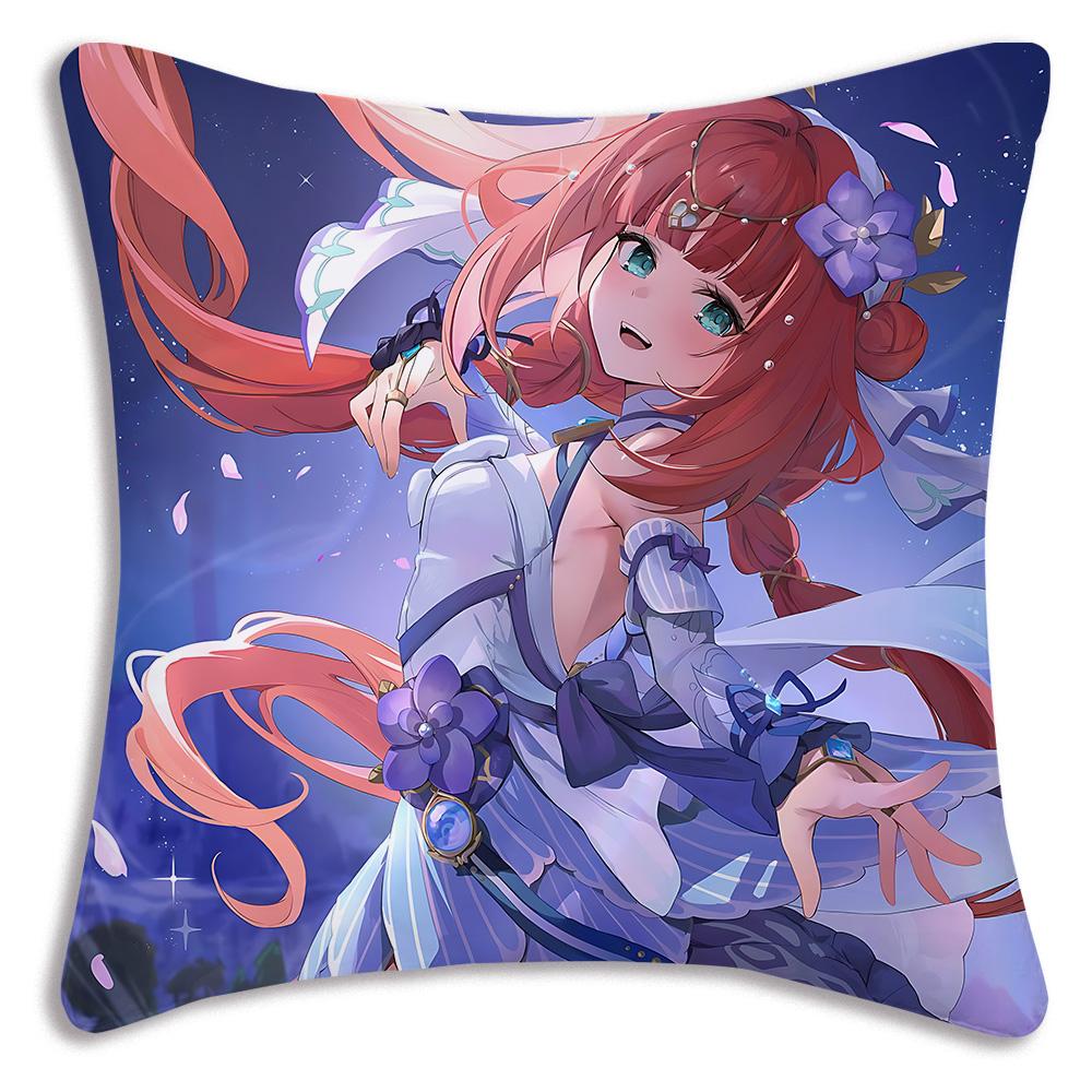 Game Anime N-NilouS Pillow Covers Cartoon Sofa Decorative Home Double-sided Printing Short Plush Cute Cushion Cover