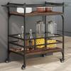 VidaXL Kitchen Trolley, Shelf with Wheels, Service Cart, Indoor Living Room Bathroom Storage Furniture, Oak 842365