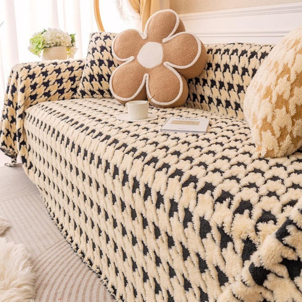 

Qiandongge полотенце для дивана 2025 новый высококлассный легкий роскошный чехол для подушки сиденья высококлассный полный чехол противоскользящий чехол ткань для чехла одеяло 180*130cm