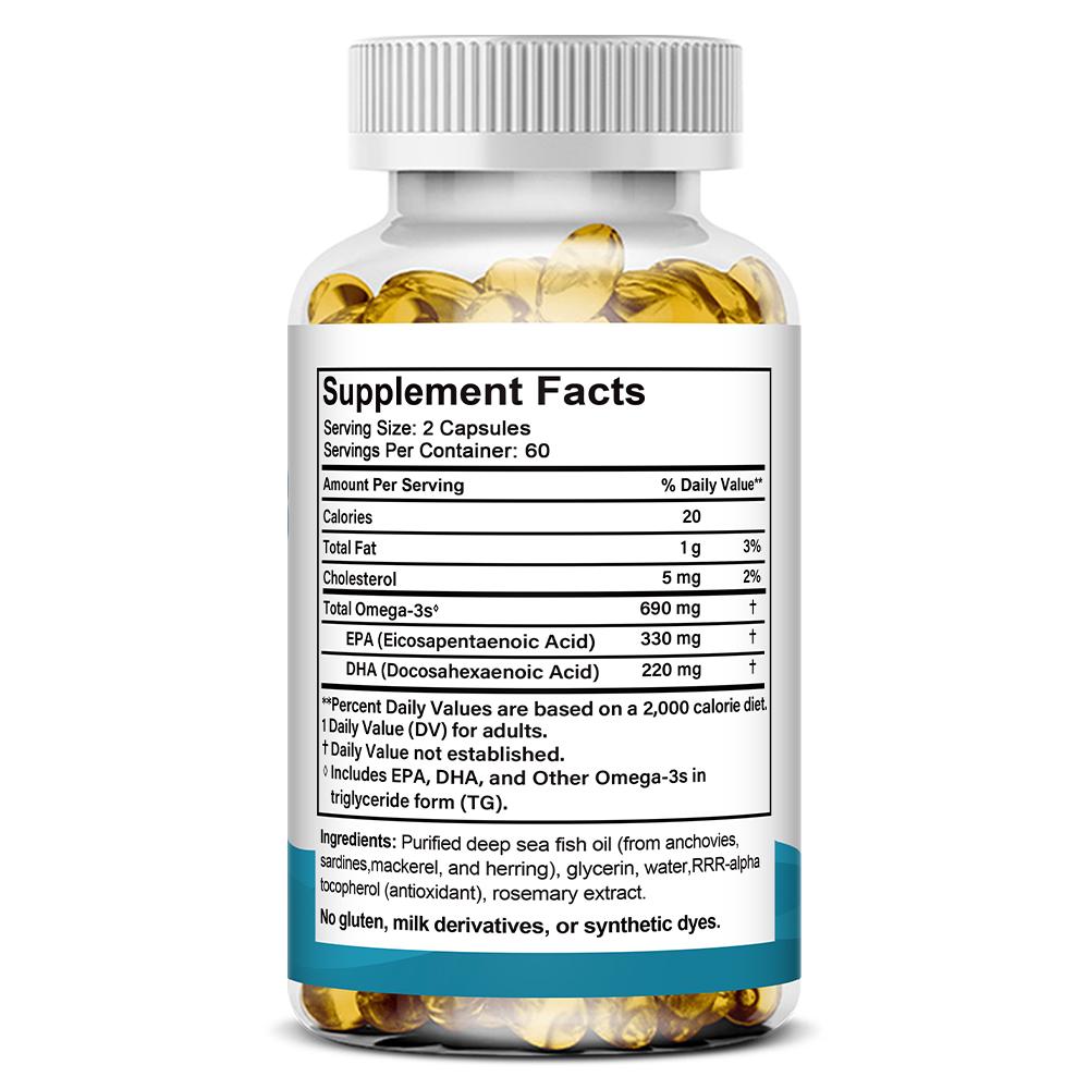 Omega-3 Dietary Supplement, With Fish Oil, 330 Mg Epa And 220 Mg Dha, 120 Capsules