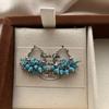 Turquoise Tuft Bead Earrings Ear Buckles Retro Bohemian Exquisite Niche Fashion Smart Versatile Earrings Women
