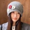 Autumn and Winter Hat Women's Cute Flower Headgear Stacking Hat Ear Protection Warm Knitted Hat