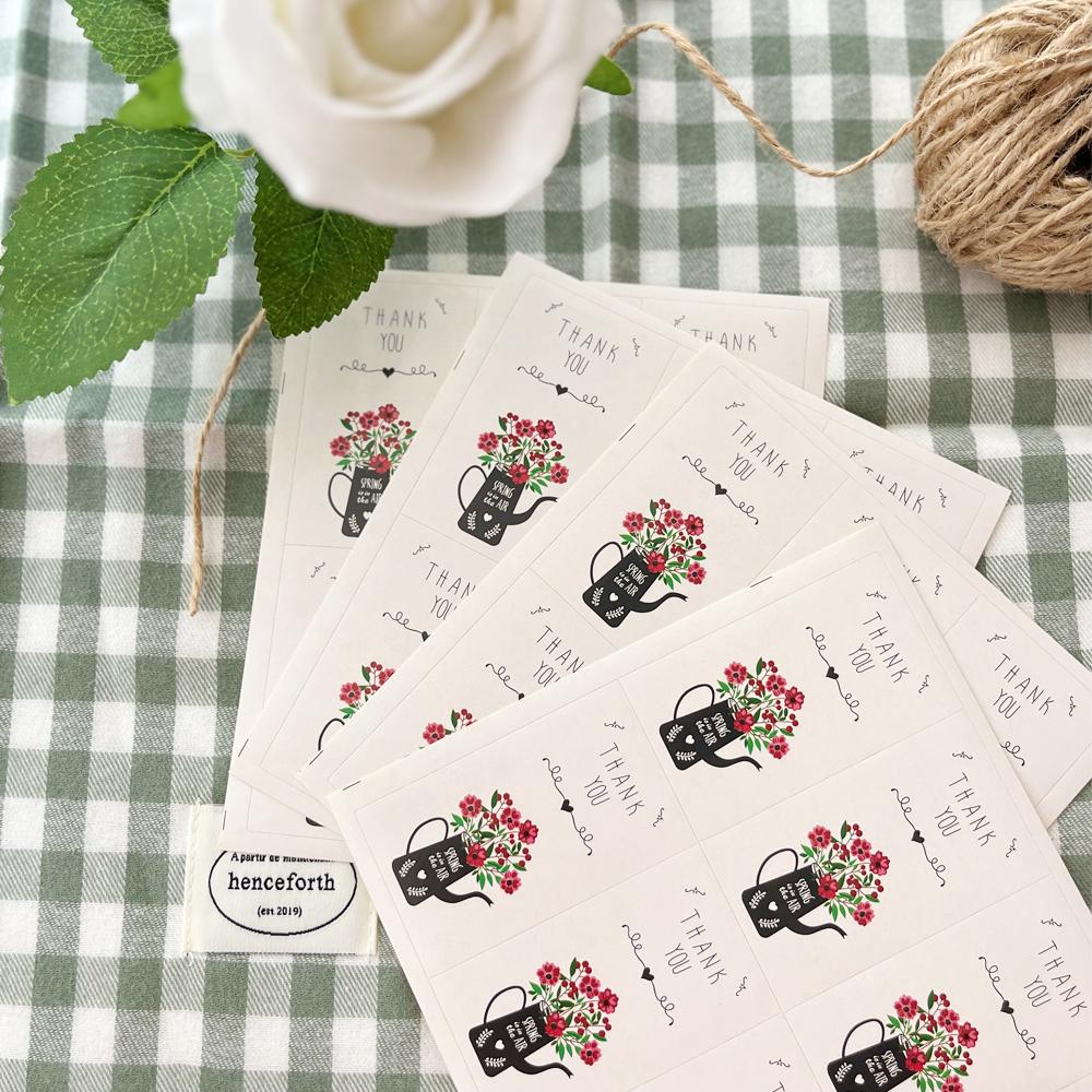 

120Pcs Flower Thank You Stickers Seal Labels For Gift Or Commodity Decor Stickers Small Business Packaging Sealing Stickers