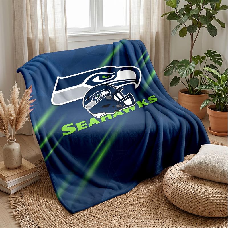 Seattle Seahawks Flannel Fleece Blanket Cozy Warm Throw Blanket For Couch Bed Travel All Season Use