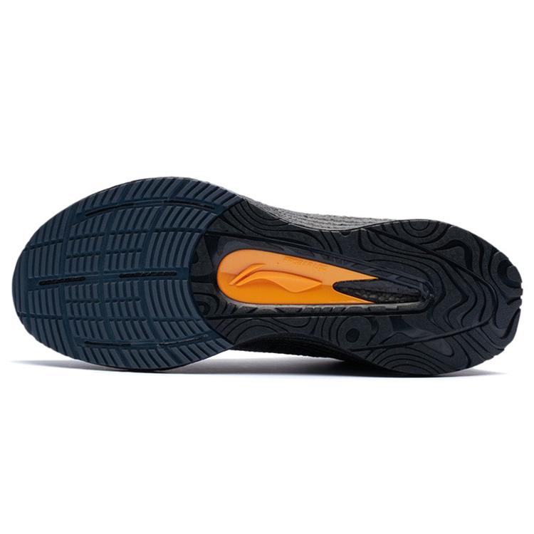 Li Ning Fabric Cushioning Slip Resistant Abrasion Resistant Low Top Running Shoes Men's Black ARHR145-1